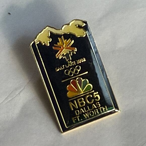 Salt Lake City NBC Olympic Games Media Sponsor Pin 2002 NBC4 Dallas Ft. Worth - Picture 1 of 8